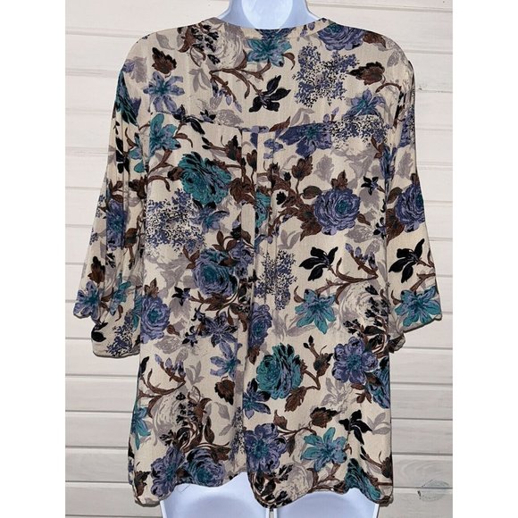 Umgee USA Top Sz SMALL Keyhole Neck Floral Tunic Boho Cotton Blend EUC - Picture 8 of 10